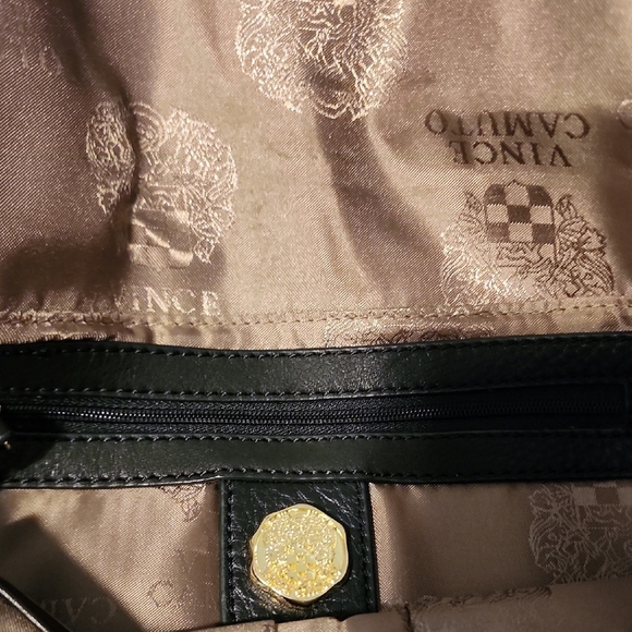 Vince Camuto Black Leather Bag with Gold Detail - Picture 2 of 8